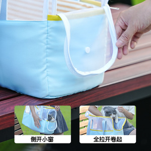 กระเป๋าใส่สัตว์เลี้ยง ไนลอนระบายอากาศได้ โปร่งใส พับได้ ความจุขนาดใหญ่ สำหรับแมวและสุนัข ใช้สำหรับเดินทางกลางแจ้ง - Product Image 2