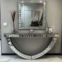 Console moderne en chêne massif avec miroir, design réglable et garantie de 5 ans pour la maison, le salon et l'hôtellerie