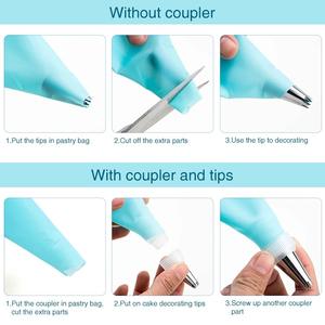 Bolsa de decoración de crema para pasteles, juego de boca de decoración de acero inoxidable, bolsa de extrusión de crema reutilizable, herramientas al por mayor, herramientas para hornear ookie - Product Image 3