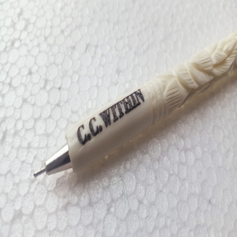 Custom Made Hand Engraved Bone Ink