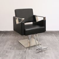 Fauteuil de Barbier Commercial en Acier Inoxydable Luxe Léger avec Fonctions de Levage et de Rotation, Design Moderne pour Services de Permanente et de Coloration