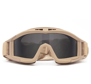 Lunettes anti-buée tactiques d'extérieur Lunettes de ventilateur polarisées de l'armée de criquet pèlerin pour CS Sports 3 Portable Interchangeable Anti-Impact - Product Image 5