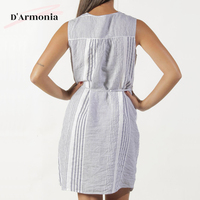 Robes blanches décontractées bohèmes en lin grande taille pour femmes, col rond, sans manches, boutonnées, taille naturelle, vente en gros