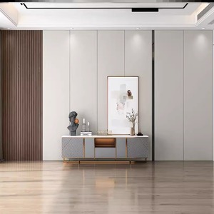 Bảng điều khiển tường tấm PVC nội thất 3D thiết kế rãnh gỗ đá đen Pet siding WPC Mô Hình Vinyl slatwall nhà hàng trang trí UV - Product Image 4