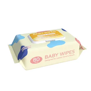 Papier de soie humide spécial pour bébé, logo personnalisé de haute qualité, pour le soin du bébé et du nouveau-né, tissu humide épais avec couvercle