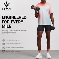 T-shirt de course ultra-léger personnalisé pour homme, imprimé dégradé, respirant, séchage rapide, coupe décontractée, idéal pour l'entraînement