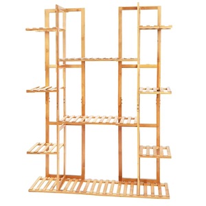 Étagère de présentation pour pots de fleurs d'intérieur et d'extérieur, unité à 9 niveaux en bambou, support pour 17 plantes en pot, étagère multi-pots, étagère de terrasse - Product Image 4