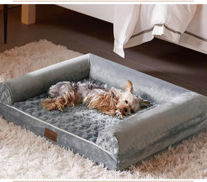Luxuriöses, Maßgefertigtes Orthopädisches OEM-Hundebett, Abnehmbar und Waschbar, Großes Haustier-Hundesofa, Graues Bett - Product Image 5