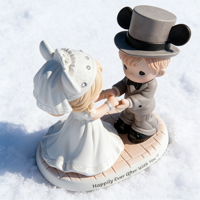 Figurita de tamaño Mini para parejas, precioso momento feliz después de la boda