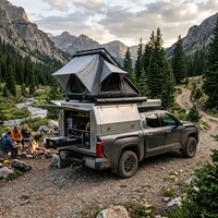 Capot rigide de camionnette 4 portes pleine hauteur en alliage d'aluminium pour camping en tout-terrain