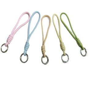 Simple Style Hand-Woven Nylon Rope Colorful Lanyard Keychain Eco-Friendly Durable UV Printing Portable Mobile Phone Case