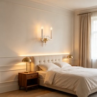 Applique murale LED décorative de luxe en verre soufflé à la main, design bras de bougie, pour maison, villa, salon, hall d'hôtel