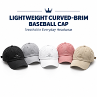 Casquette de baseball vintage en coton délavé à six panneaux avec visière incurvée, logo brodé et boucle métallique réglable, fabrication directe OEM ODM