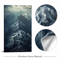 Toile en polyester imprimée numériquement, 60x90cm, bleu foncé, gris, montagne enneigée, affiche d'art roulée non tendue pour la décoration du salon