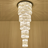 Lustre moderne en cristal multicouche AC110V 220v, luminaires longs d'escalier, projets de luxe, éclairage suspendu