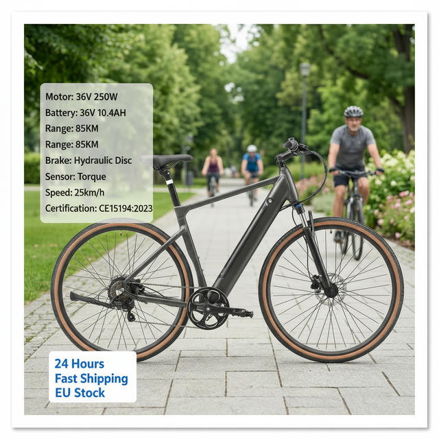 Electric Mountain Bike with 250W Rear Hub Motor Lithium Battery Brushless Technology Hydraulic Disc Brakes Front Suspension