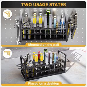 Organizador de Herramientas Eléctricas de Alta Resistencia para Montar en la Pared, Estante de Almacenamiento de Metal y Hierro para Destornilladores, Martillos, Alicates, para Garaje, Taller, Fábrica - Product Image 3