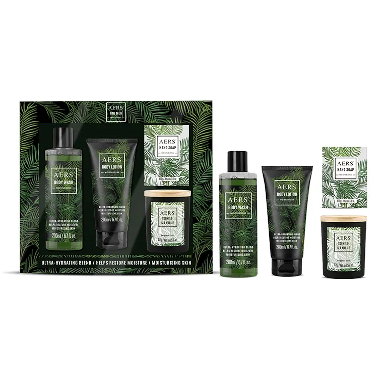 Candle And Beauty Men Bath Set Spa Gift In Box, Spa Travel Bath Gift Set For Men