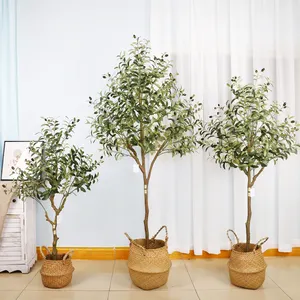 QiHaoNew ต้นมะกอกเทียมดีไซน์แบบกำหนดขนาดได้เอง,ต้นมะกอกปลอมสำหรับตกแต่งบ้าน