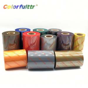 ริบบิ้นถ่ายโอนความร้อนสีทองด้าน/เงา กว้าง 30 มม. - 110 มม. ยาว 70 - 300 ม. ชนิดเรซิ่นสำหรับพิมพ์บนผ้าและป้ายผ้าซาติน - Product Image 3