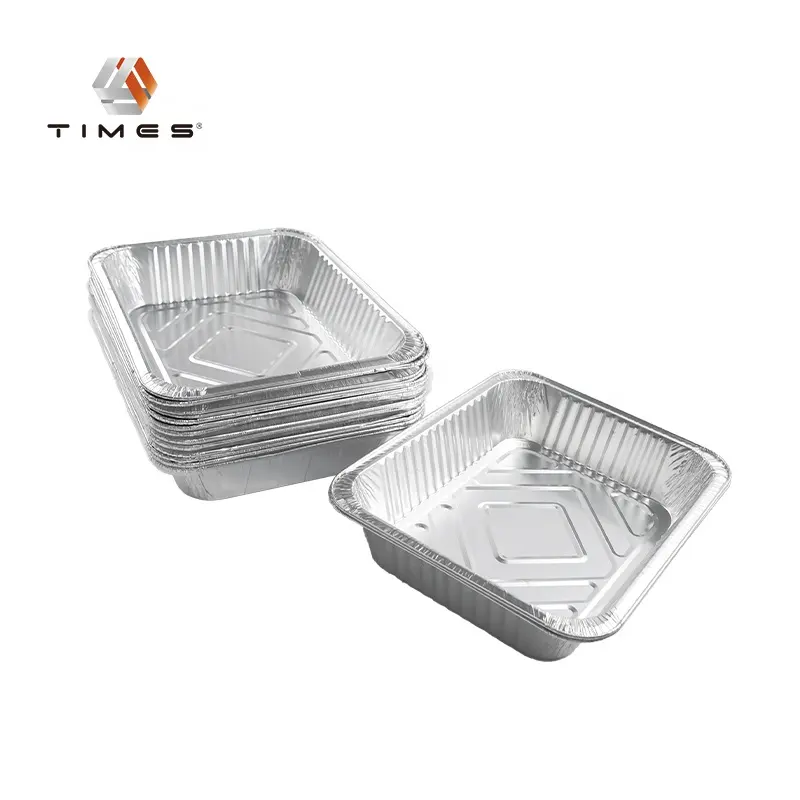 Recycelbare halbe Platte flache/mittelgroße/tiefe/extra-tiefe Platte einweg kundenspezifisch für Catering Aluminiumfolie-Tablett mit Deckel