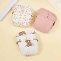 Culotte d'apprentissage douce en coton pour bébés garçons et filles, nouveau-nés, 3 couches, imperméable, lavable, avec anneau anti-urine