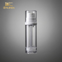 Flacon Airless à Double Tube et Double Commande 1.7oz+1.7oz, à Double Chambre, pour Crème, Emballage Sous Vide par Pression, Direct Usine