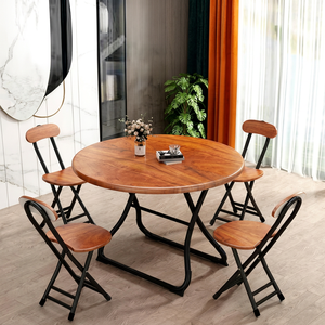 Folding Round Wooden Panel Dining <b>Table</b>-Modern Design for Small Living <b>Spaces</b> Hotels Schools & Outdoor Use Living Room Friendly - Product Image 1