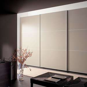 <span class=keywords><strong>Armarios</strong></span> de 3 puertas con mesa de vestidor, <span class=keywords><strong>armarios</strong></span> de muestra con puertas deslizantes, estilo europeo real y elegante, color gris humo, instrucciones de montaje de 250Cm - Product Image 4