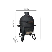Parrilla Kamado de Carbón Auplex Premium Moderna de Cerámica con Acabado Mate, Serie Ultra, Resistente, de 18/22/27 Pulgadas, con Carrito, para Cocina al Aire Libre