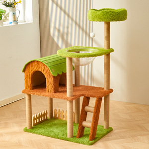 Árbol para gatos de 4 niveles, diseño de parque de la selva, gran espacio, con cama y poste rascador para familias con varios gatos. - Product Image 1