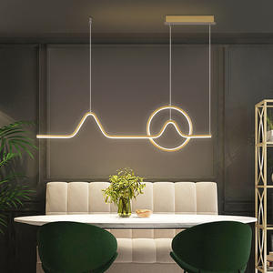 Modern Minimalist Nordic Style Pendant <b>Light</b> Artistic Long Strip Fixture for Home Dining Room Bar Chandeliers Pendant <b>Lights</b> - Product Image 6