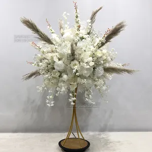 GNW Pampas Rose Artificial wedding supplier handmade wedding 5D floral arrangement for luxury wedding decorations flower ball