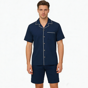 Conjuntos de Pijamas de Bambú Beefey para <span class=keywords><strong>Hombre</strong></span>, Ropa de Dormir Personalizada de Manga Corta, Pijamas Ecológicos para <span class=keywords><strong>Hombre</strong></span> - Product Image 1