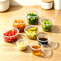 Gobelets à sauce en plastique jetables personnalisables en noir et transparent, petits gobelets à trempette avec logo personnalisé, portables, hermétiques et anti-fuite