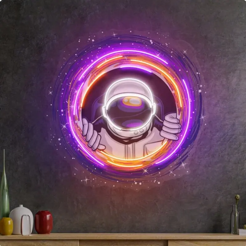 Aangepaste Astronauten Serie Spaceman 3d Geprint Led Spaceman Licht Licht Muur Esthetische Kunst Muur Decoratie Uithangbord
