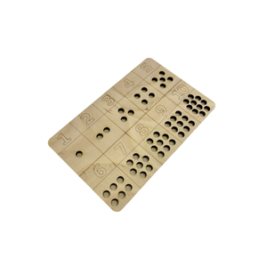 Tablero de Conteo de Madera Montessori para el Aprendizaje de Matemáticas, Juguete Educativo con Pernos Numéricos, Pompones y Cuentas para Niños Pequeños - Product Image 1