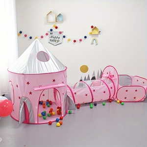 3pcs Garçons Enfants Tente de Jeu Baby Space World Playhouse Toy Toddler Princess Tent avec Ball Pool <span class=keywords><strong>Tunnel</strong></span> - Product Image 2