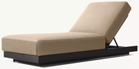 Meubles de design minimaliste, coussins d'extérieur, style européen moderne, chaise longue réglable en aluminium, chaise longue de jardin