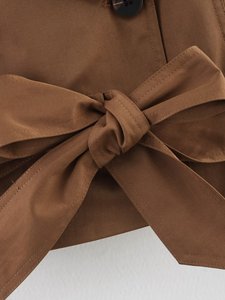 Nouveau <span class=keywords><strong>Trench</strong></span>-Coat Court <span class=keywords><strong>Femme</strong></span> 2025 Décontracté Tendance, Style Croisé Rétro Chic - Product Image 6
