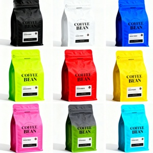 Bolsa de Embalaje de Papel de Aluminio Reciclable Impresa Personalizada para Granos de Café, 250g 500g 1kg 12oz, Fondo Plano con Válvula y Cierre - Product Image 6