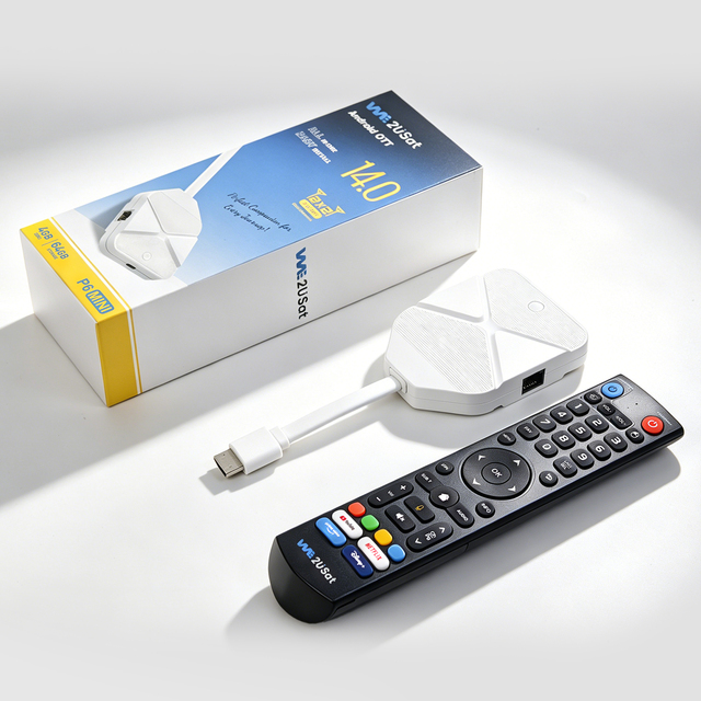 We2usat P6 Mini Android Streaming Stick 4GB 64GB Android 14 Wifi6 BT5.0 Better Than Vseebox Set Top Box For Home Entertainment