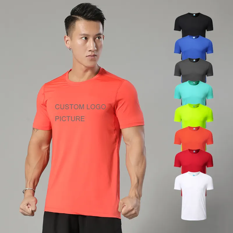 Wholesale Custom Print Plain Blank 100 Sublimation 100% Polyester White Sport Gym Run Quick Dry Men T Shirt For men