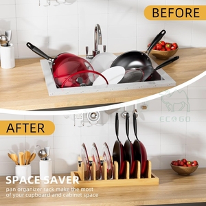 Pentola di bambù e coperchio Organizer supporto per <span class=keywords><strong>cassetto</strong></span> <span class=keywords><strong>da</strong></span> cucina Organizer - Product Image 3