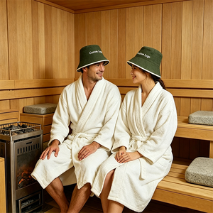 Gorro de sauna bordado al por mayor con logo personalizado, gorro de sauna de fieltro multicolor, gorro de sauna estilo cubo colorido para sala de vapor - Product Image 6