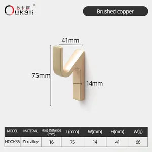 Oukali New Design Wall Mounted Furniture Office Clothes Hanger Over The Door Hook Bathroom Robe Towel Coat Hooks