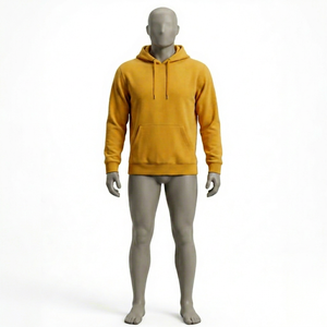 Sudadera con Capucha para Hombre, Color Amarillo Mostaza, Corte Regular, Felpa de Algodón, Informal, con Bolsillo Delantero, para Otoño - Product Image 1