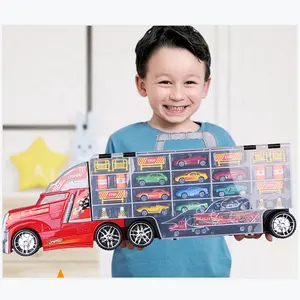 Best selling construction truck toy diecast toys metal Alloy Car carrier transportation vehicles for kids