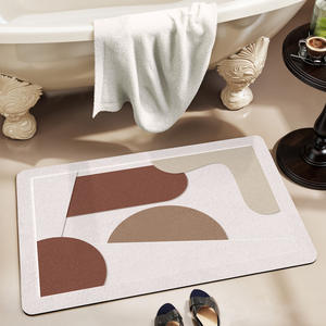 Alfombrilla de baño de diatomita de estilo geométrico-Alfombra de suelo absorbente antideslizante para entrada de baño - Product Image 5