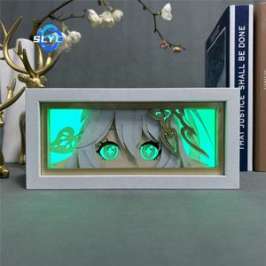 กรอบไม้ลายการ์ตูนโจโจ้ วันพีซ ลูฟี่ ตัดด้วยเลเซอร์ สำหรับตกแต่งห้อง พร้อมไฟ LED แบบตั้งโต๊ะ - Product Image 4